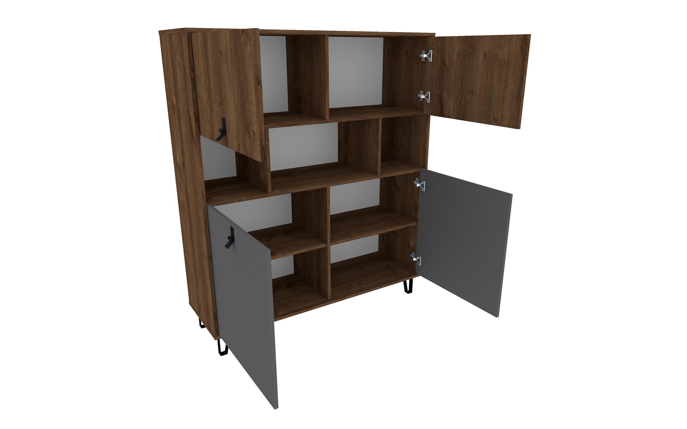Comoda Rivera, stejar bronz + grafit gri  3
